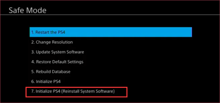 how to factory restore a ps4