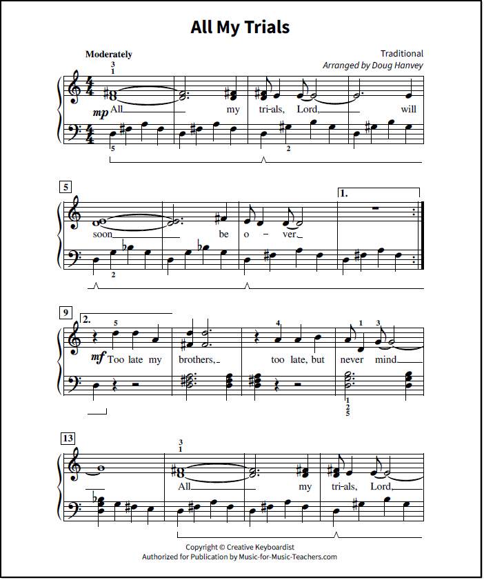 song sheet piano