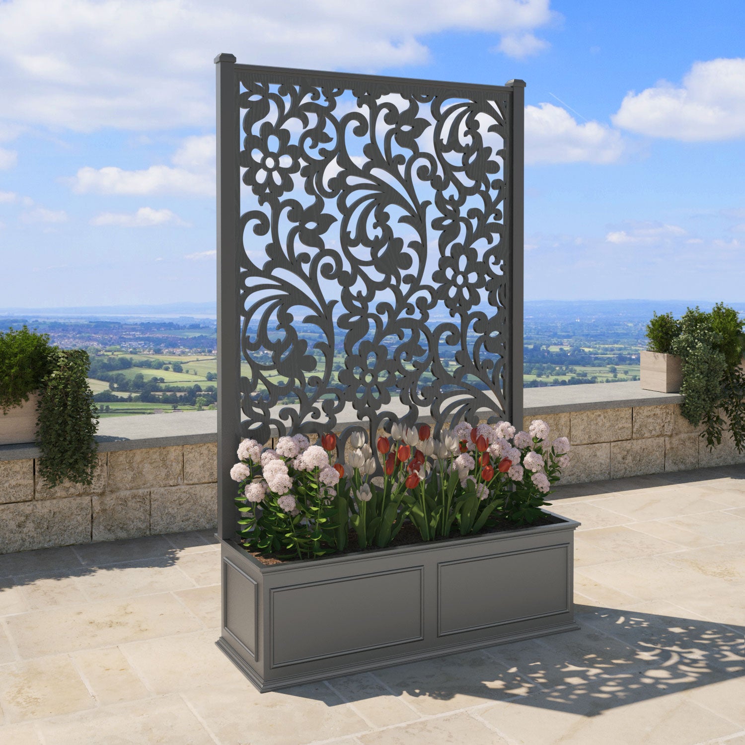 extra large planter with trellis