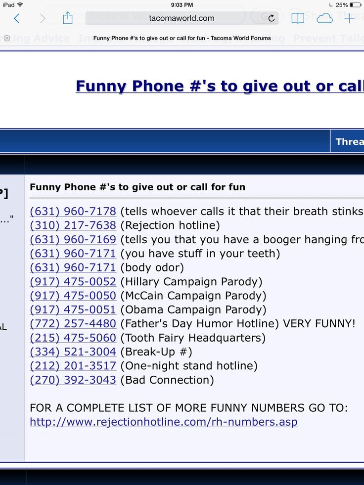 phone numbers prank