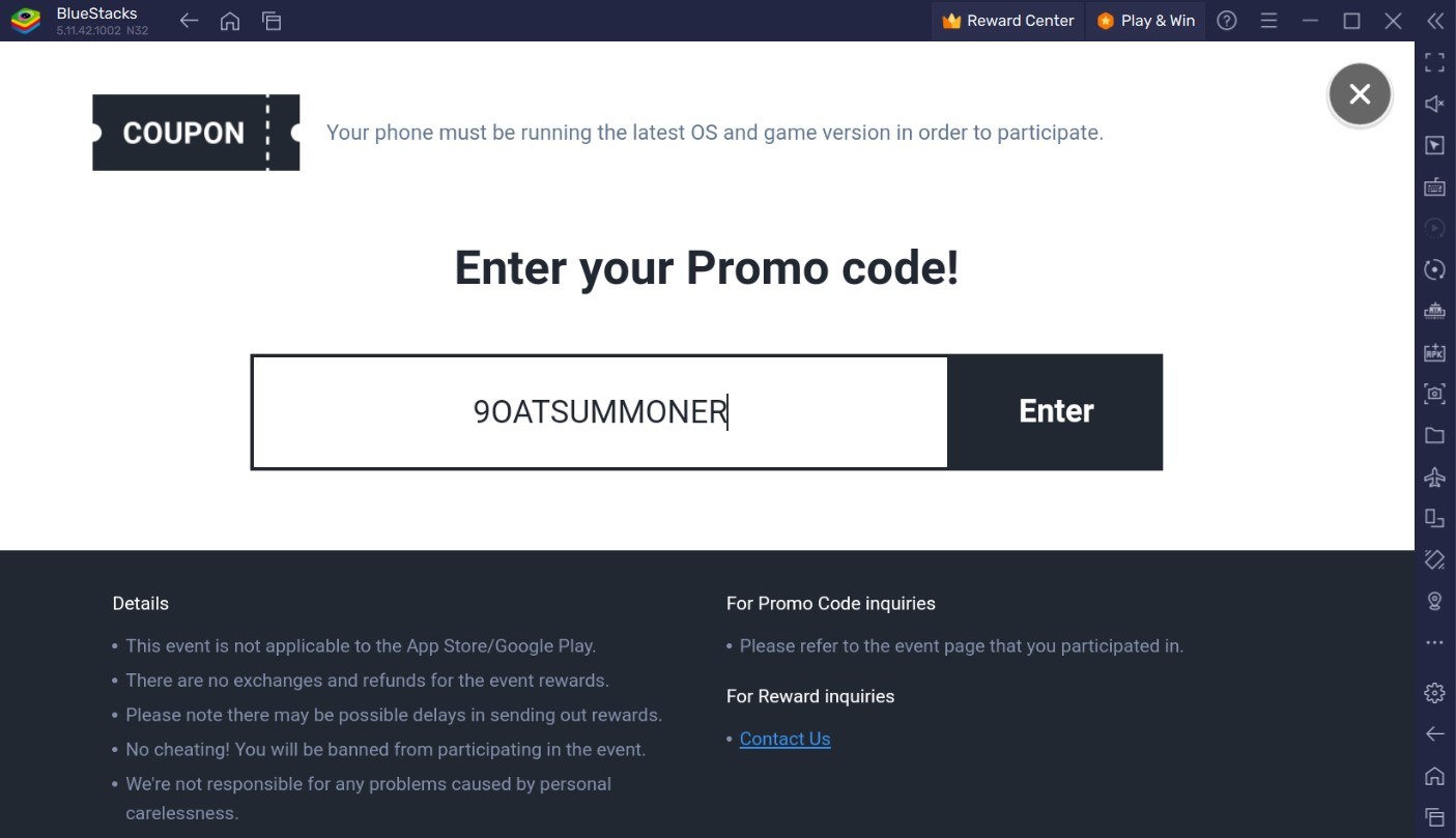 summoners war sky arena code