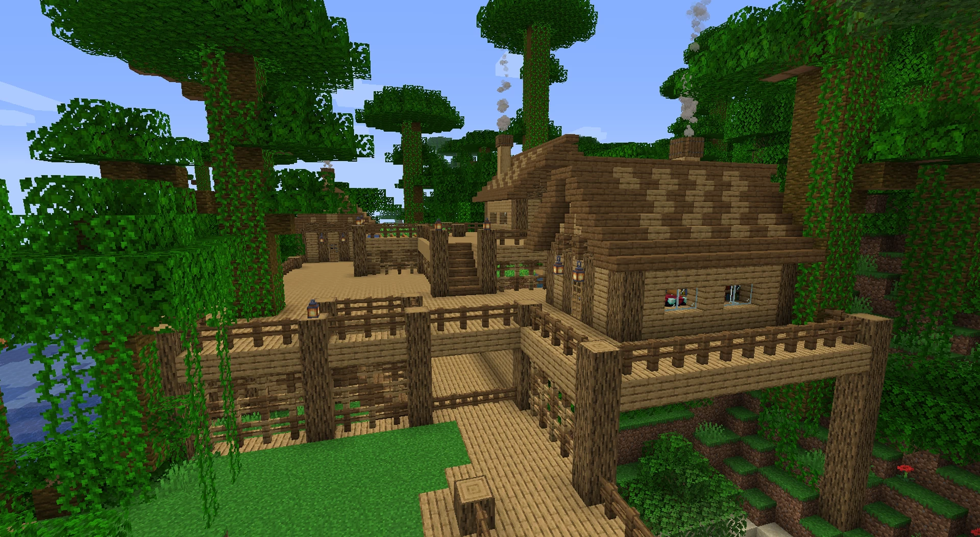 minecraft jungle wood house