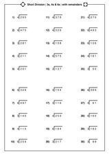 short division with remainders