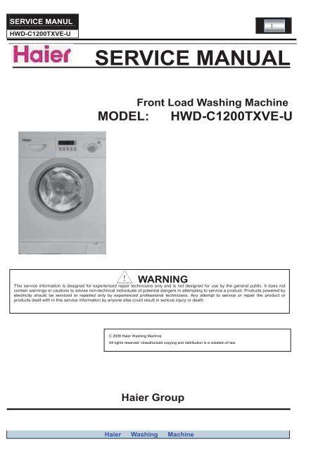 haier washing machine repair manual