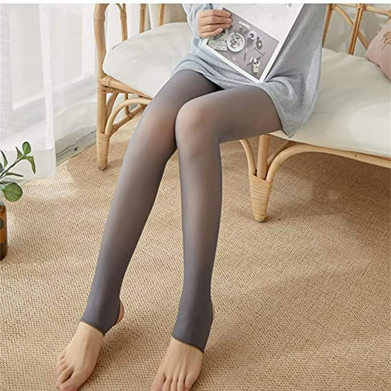 fake translucent fleece tights