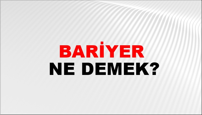 bariyer ne demek tdk