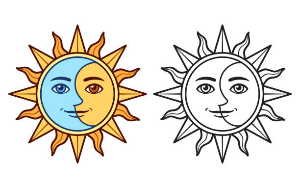 sun and moon drawing