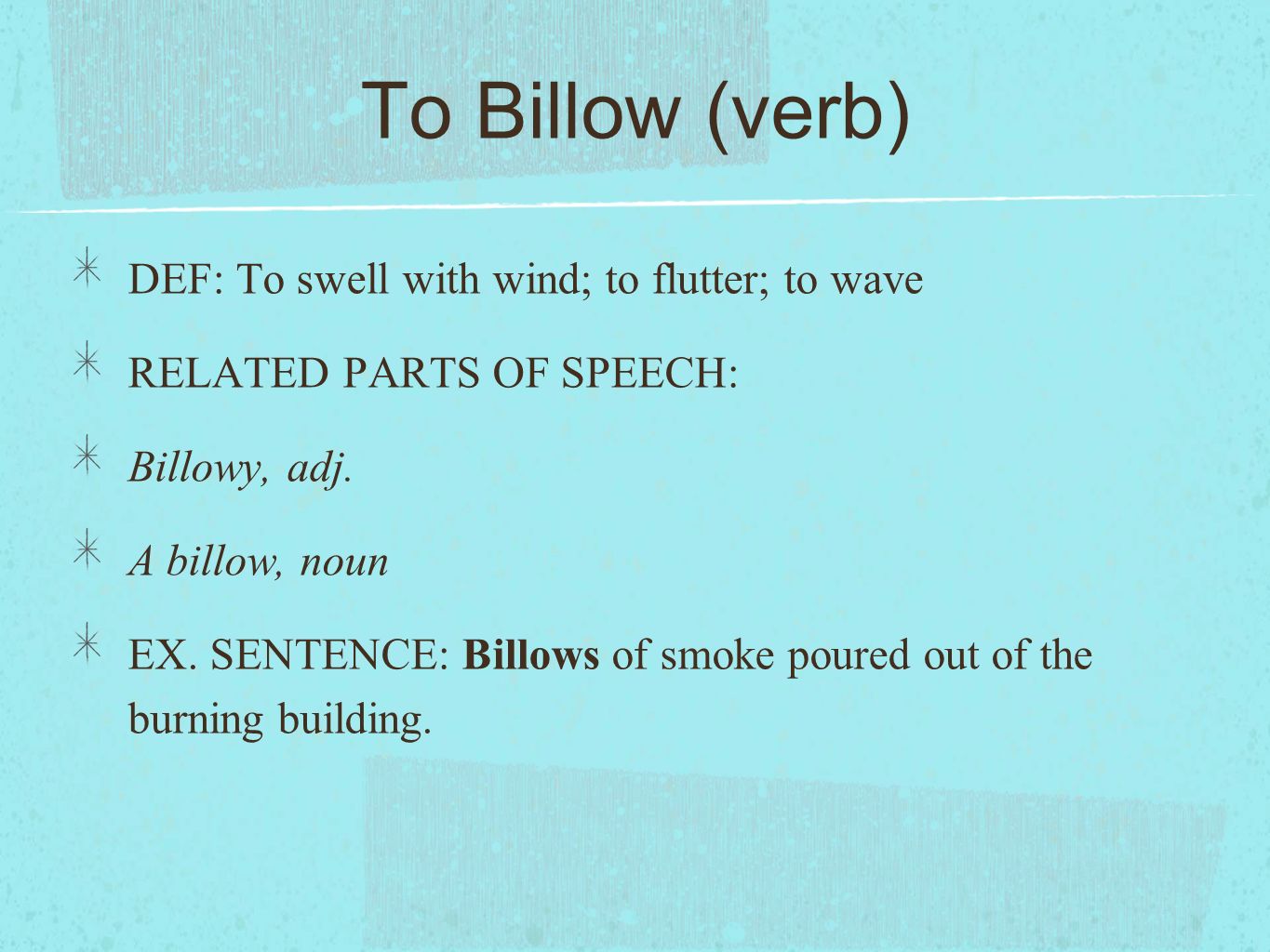 billowed sentence