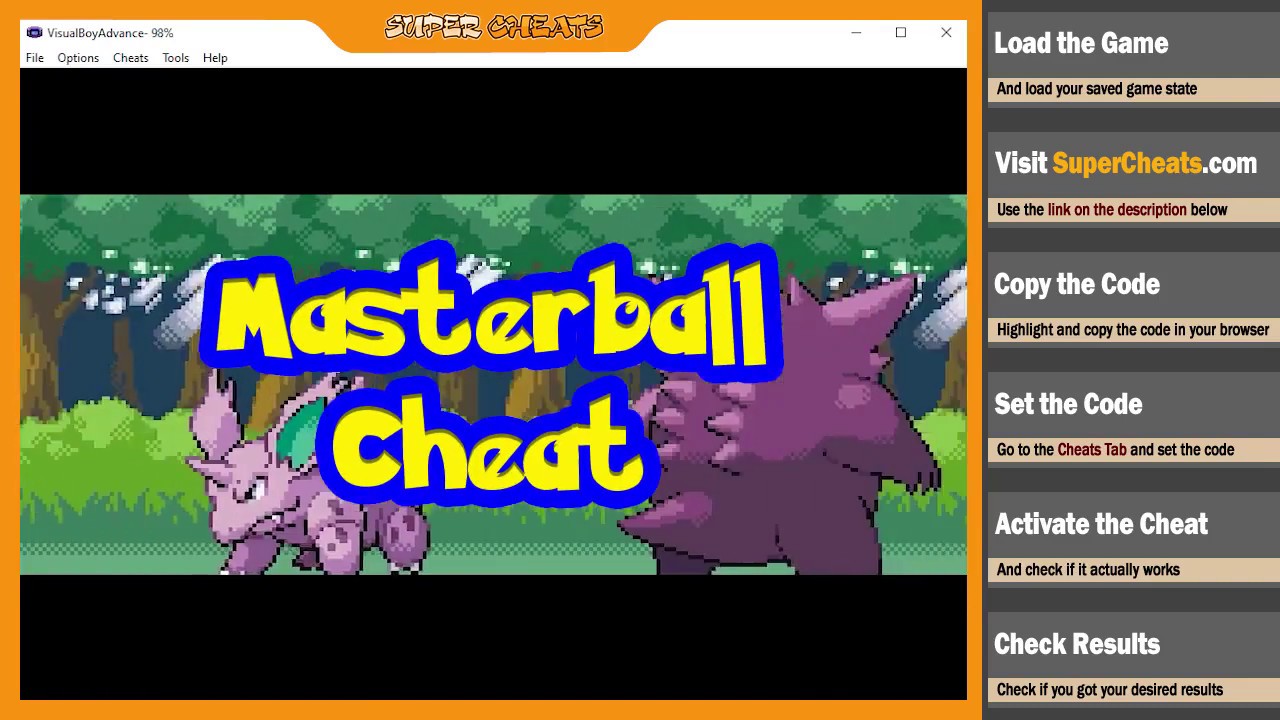 master ball cheat fire red