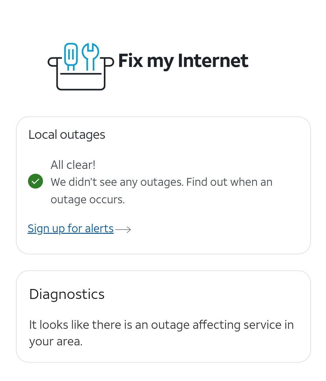 att network outages