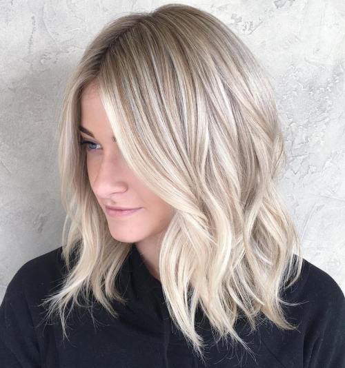 mid length blonde hairstyle