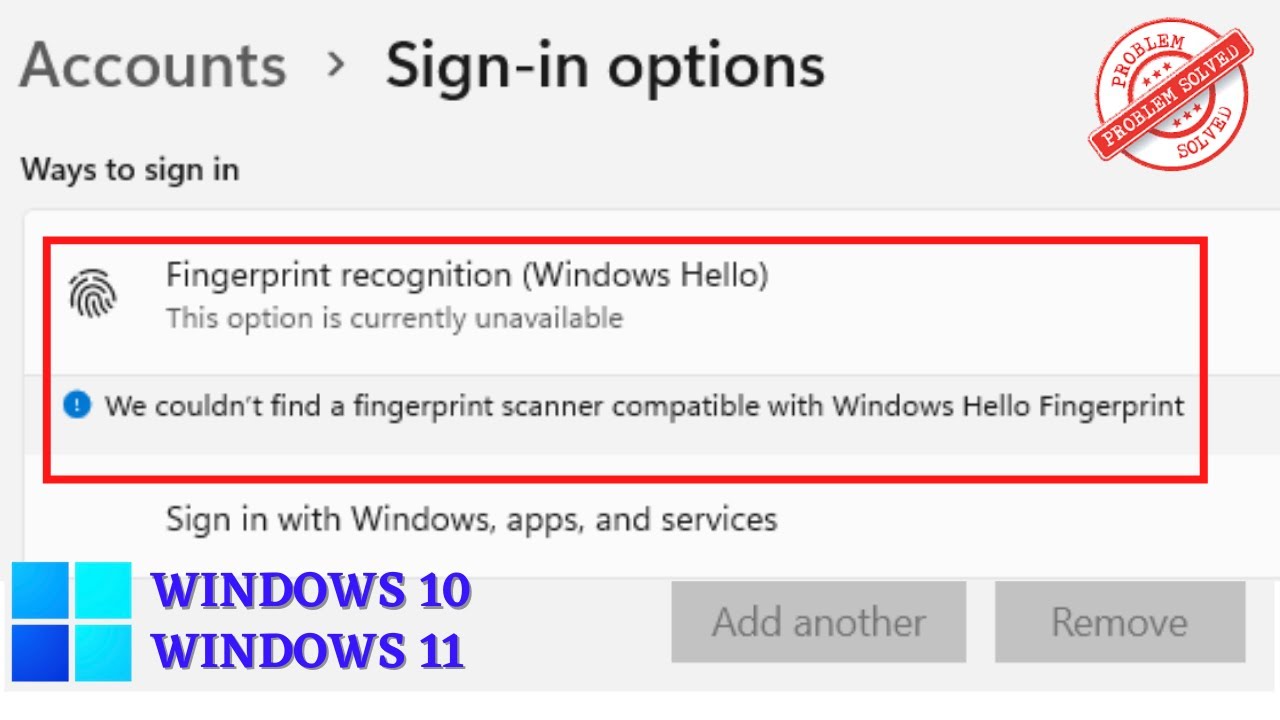 windows hello this option is currently unavailable