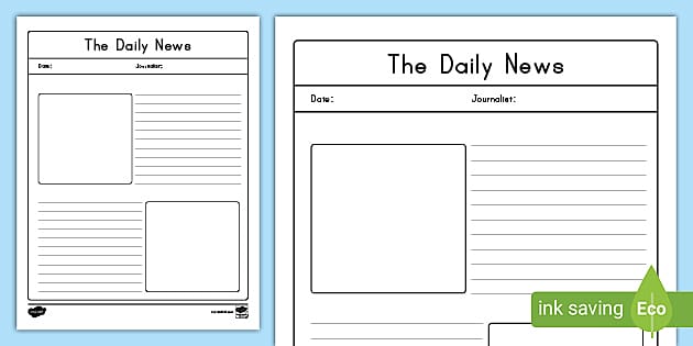 blank newspaper template