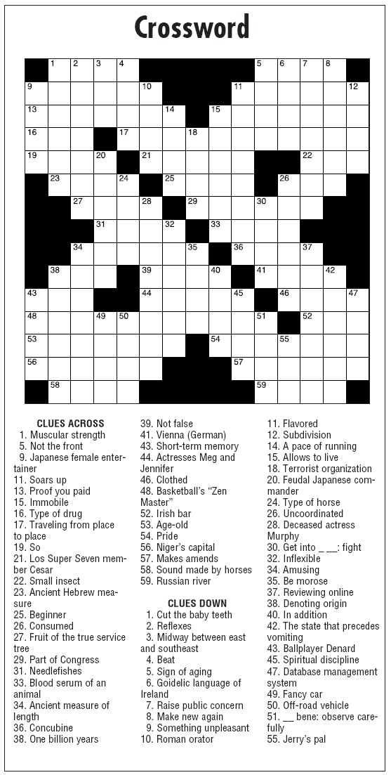 subdivision of a county crossword