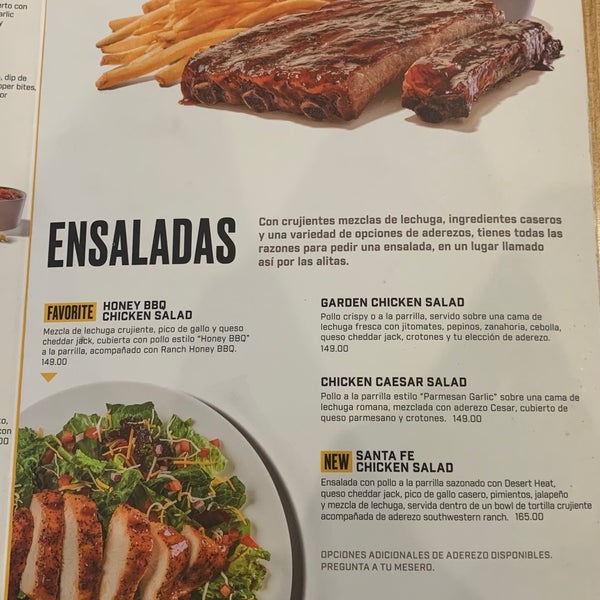 buffalo wild wings mexicali menu