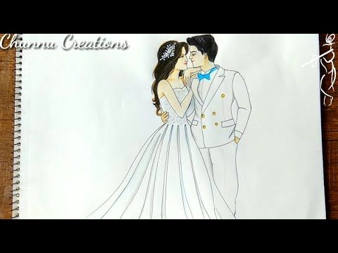 easy wedding couple drawing