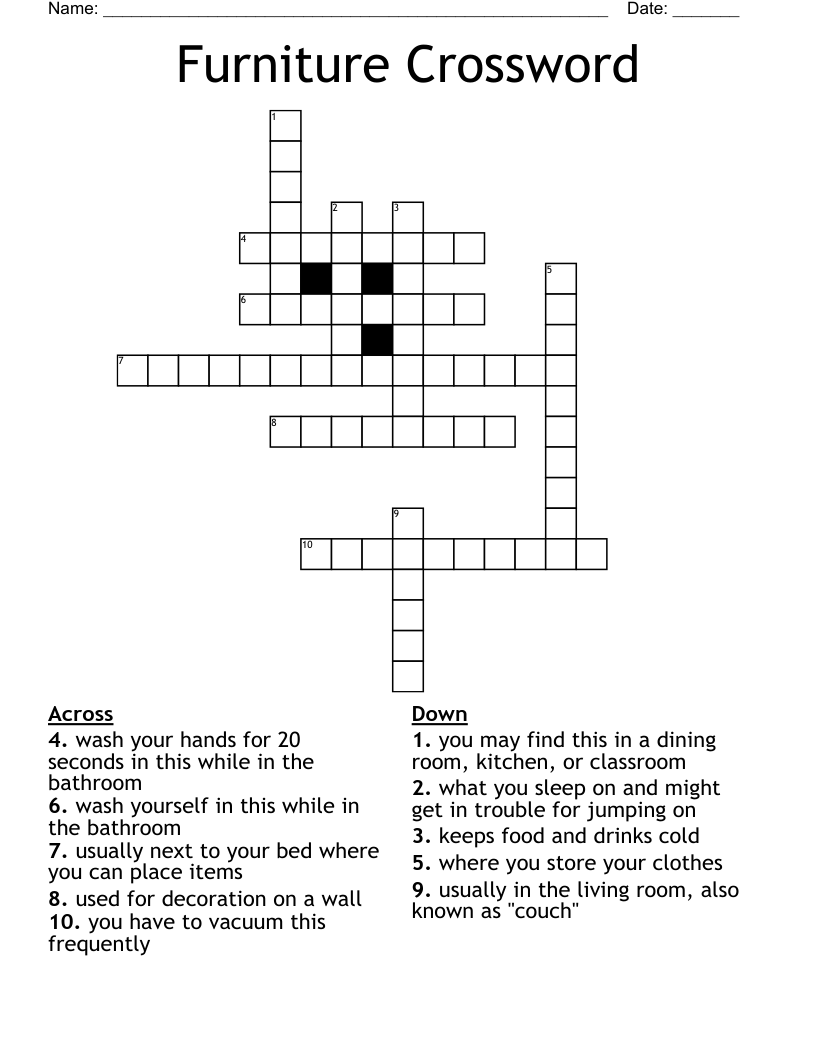 furnishings crossword