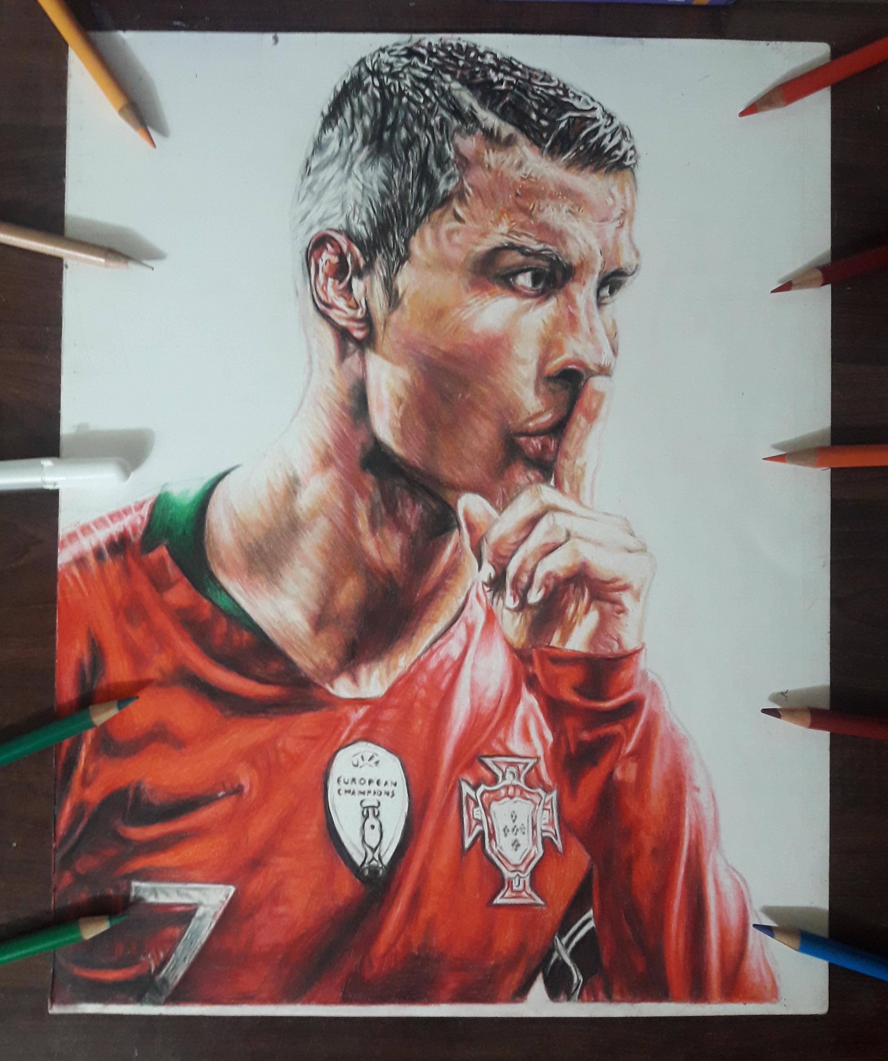 how to draw a ronaldo