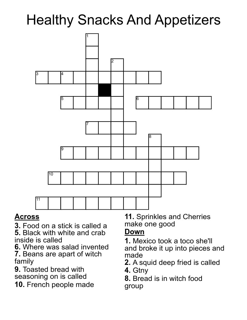 toasted snack crossword