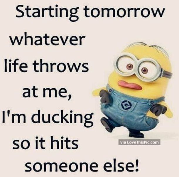 attitude minion quote on life