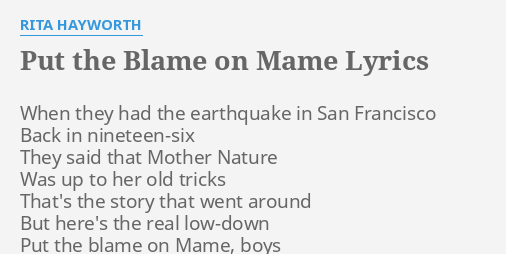 put the blame on mame lyrics