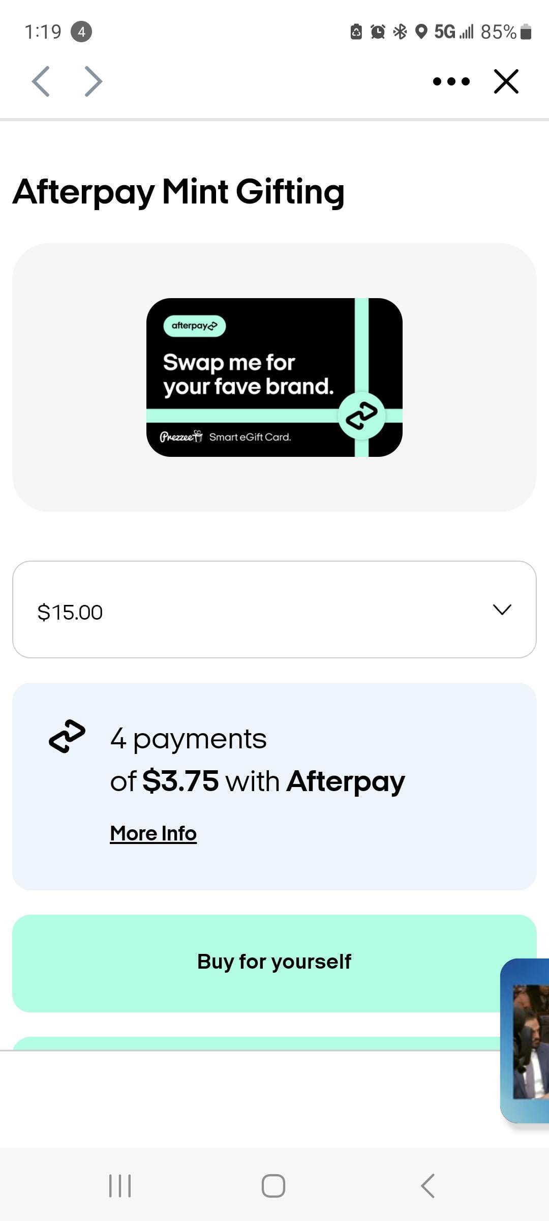 can i buy gift cards with afterpay