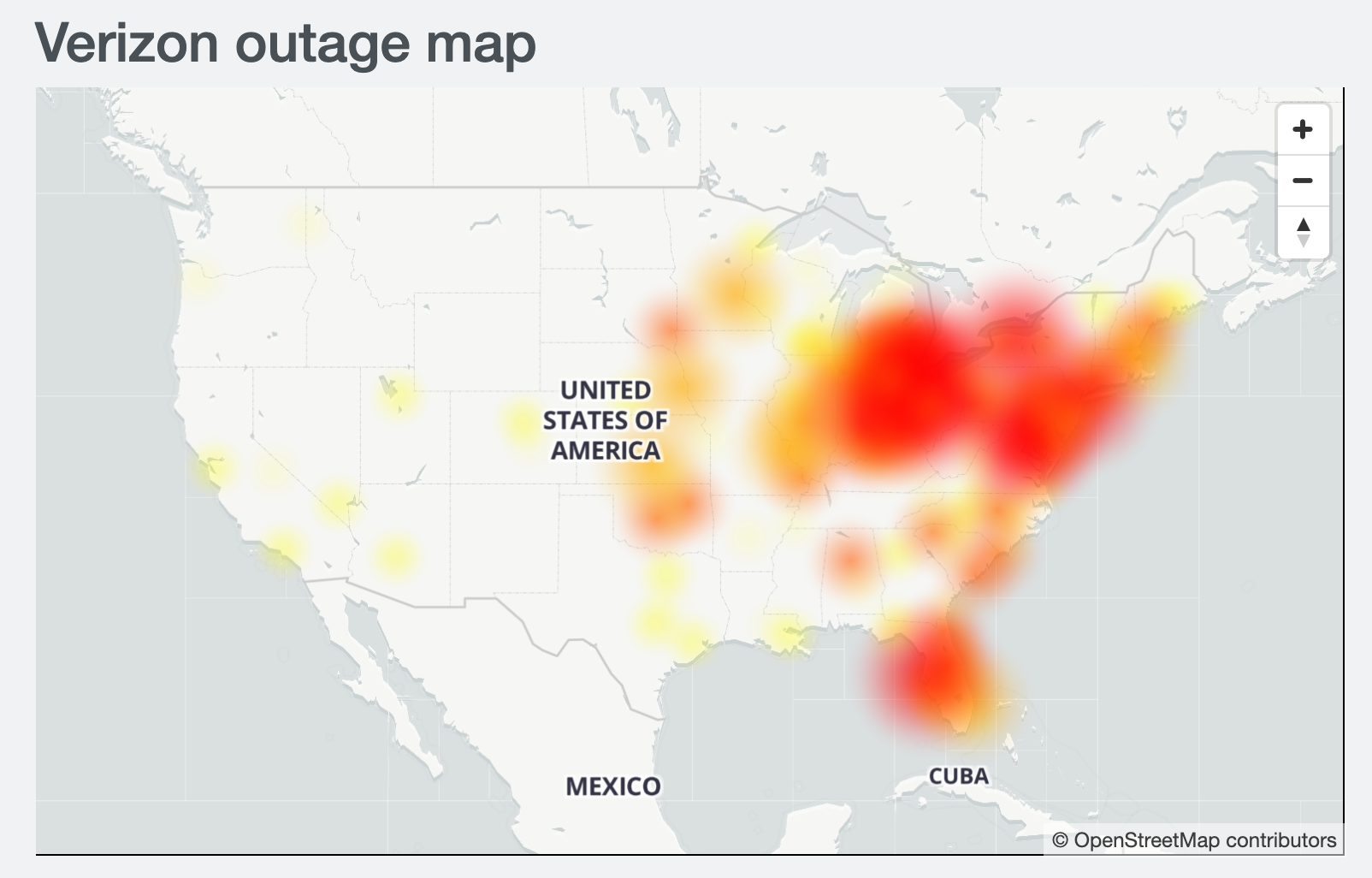 verizon wireless connection issues today