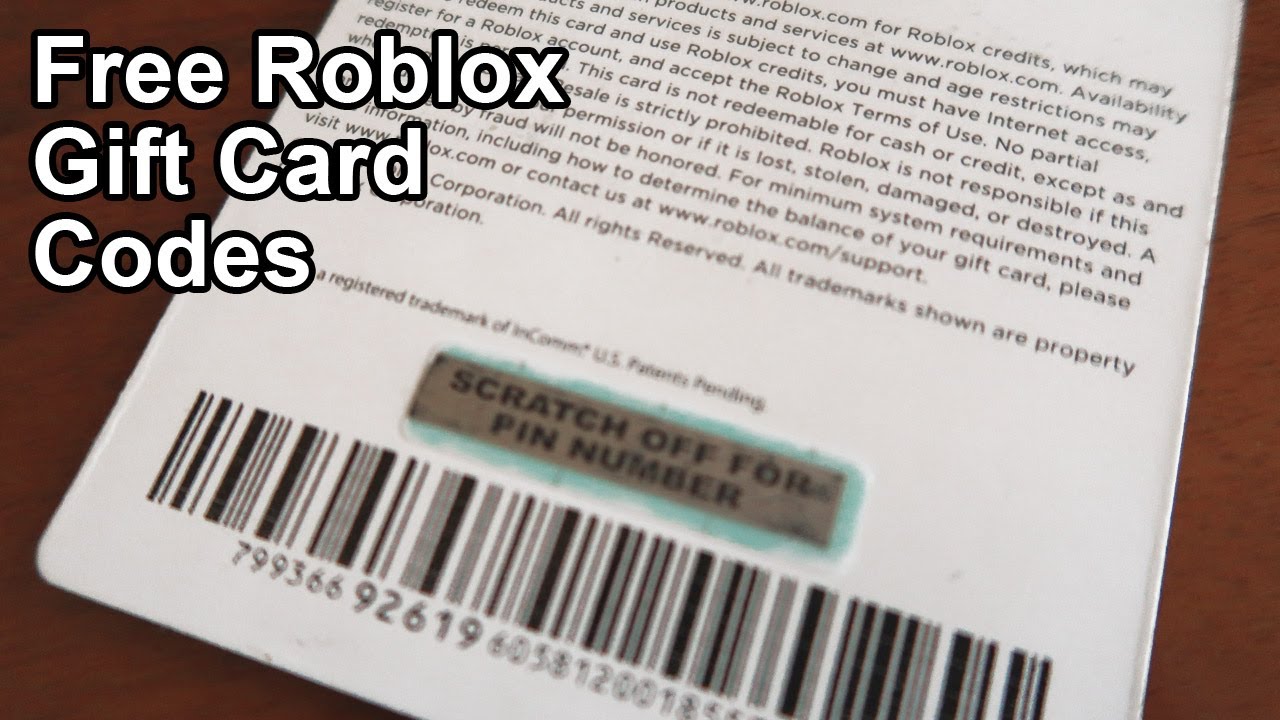 roblox gift card free codes