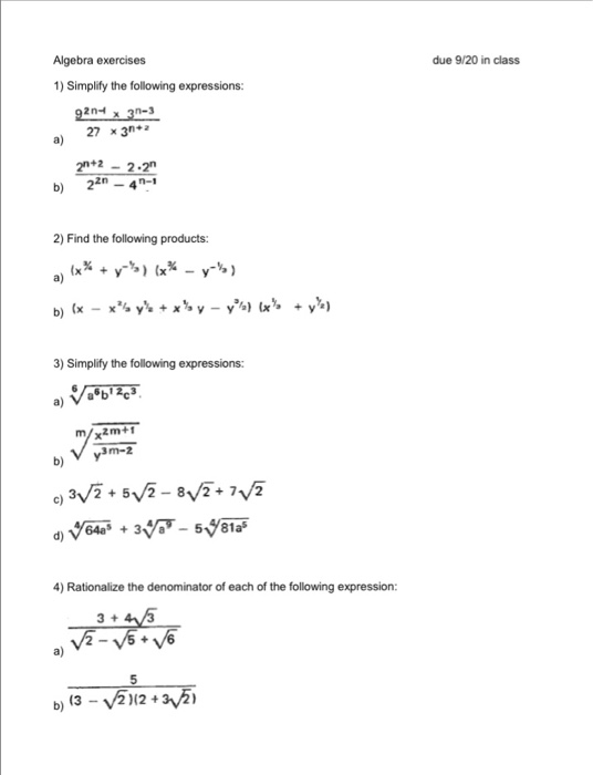 simplify the following expression