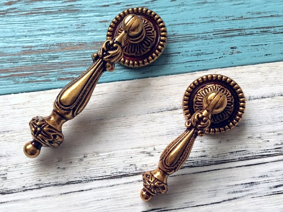 antique gold drawer pulls