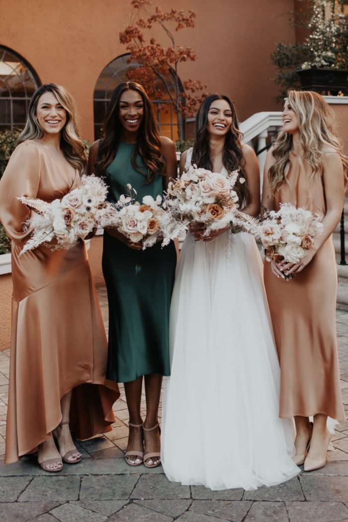 matte satin bridesmaid dresses