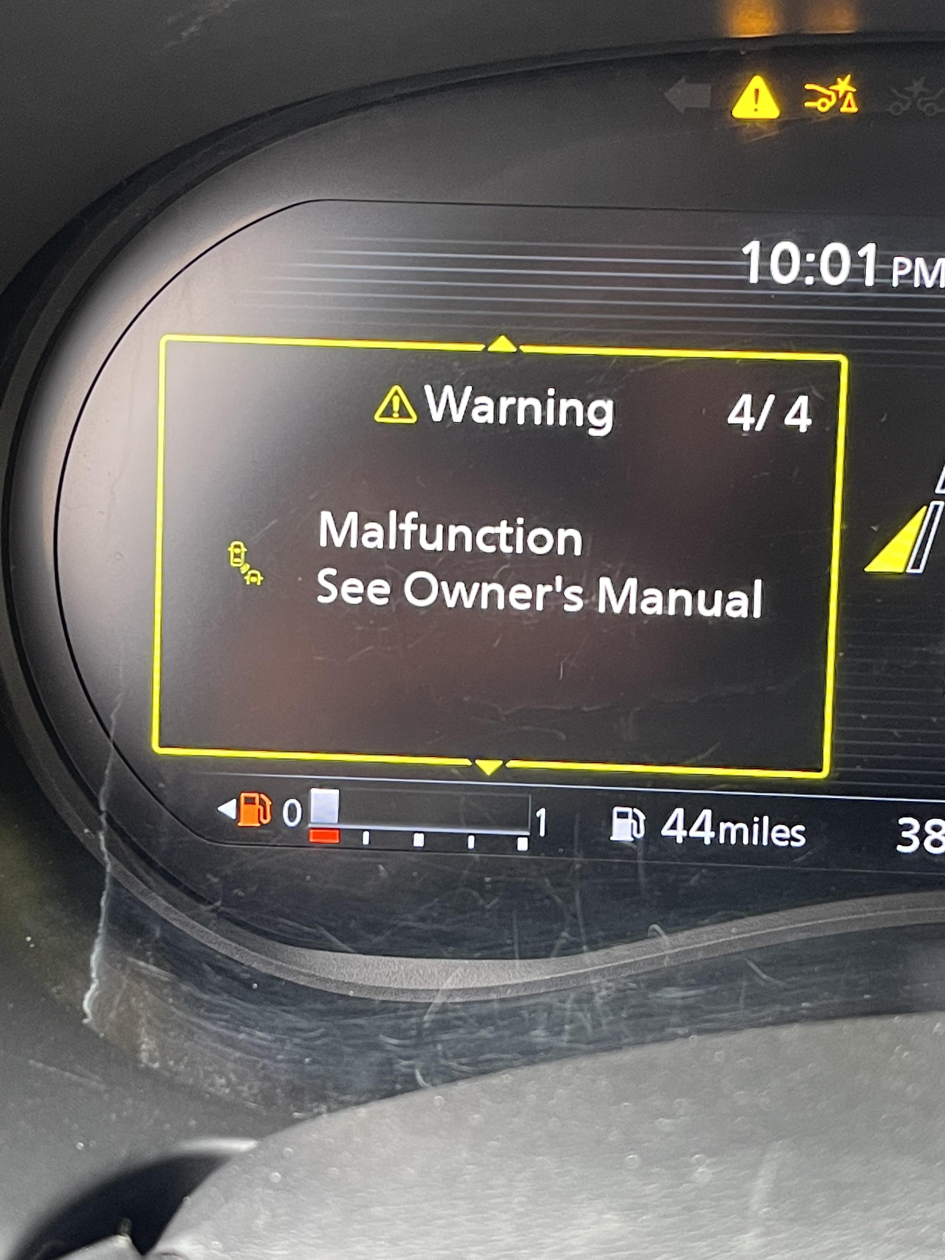 nissan kicks malfunction see owners manual