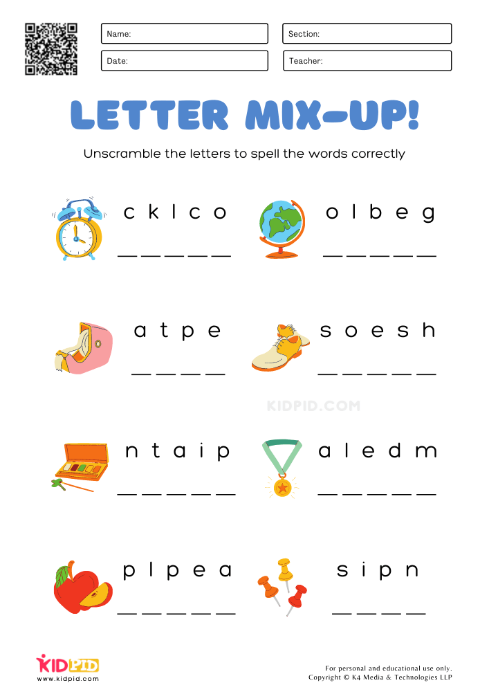 unscramble letters to form words