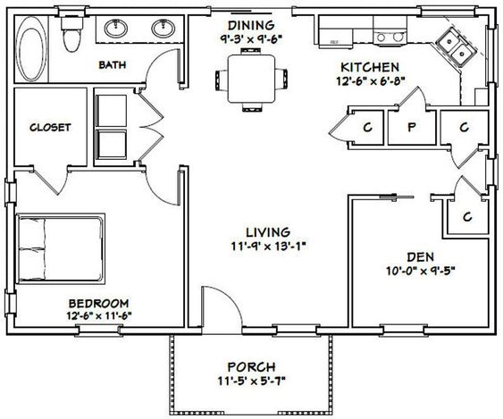800 sq ft cottage plans