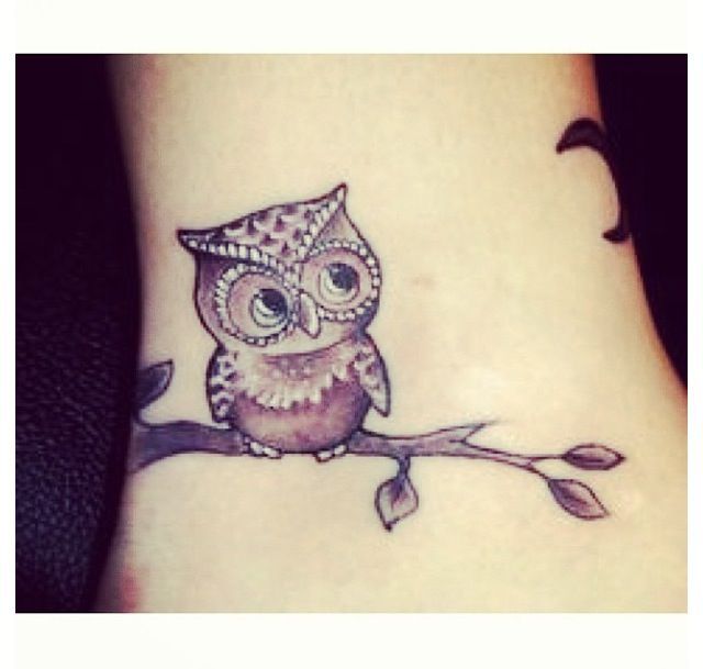 owl tattoo on branch