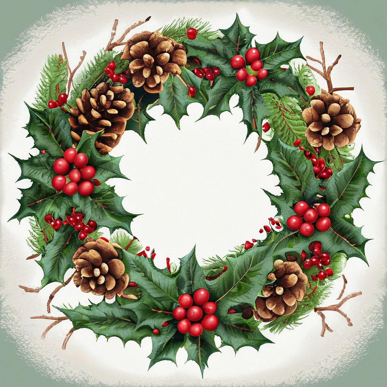 christmas wreath illustration