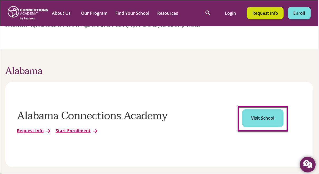 connections academy login