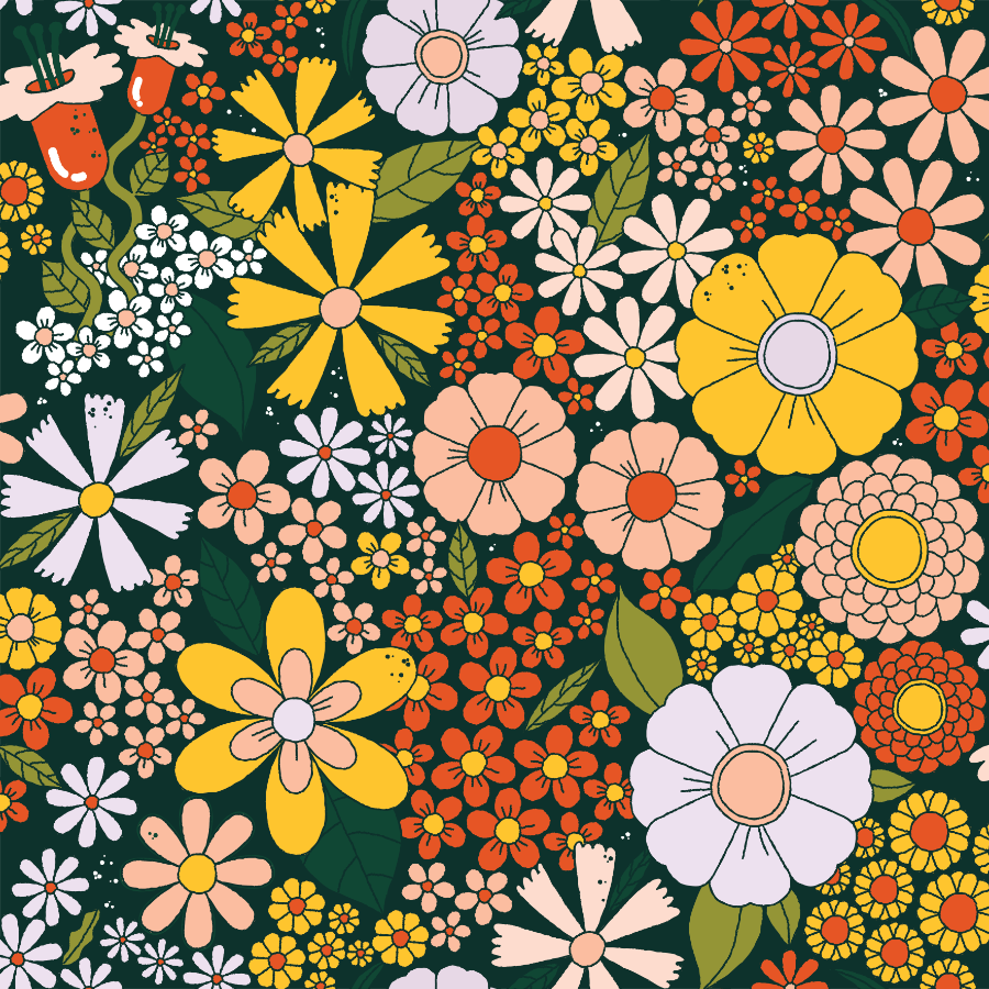 60s flower background