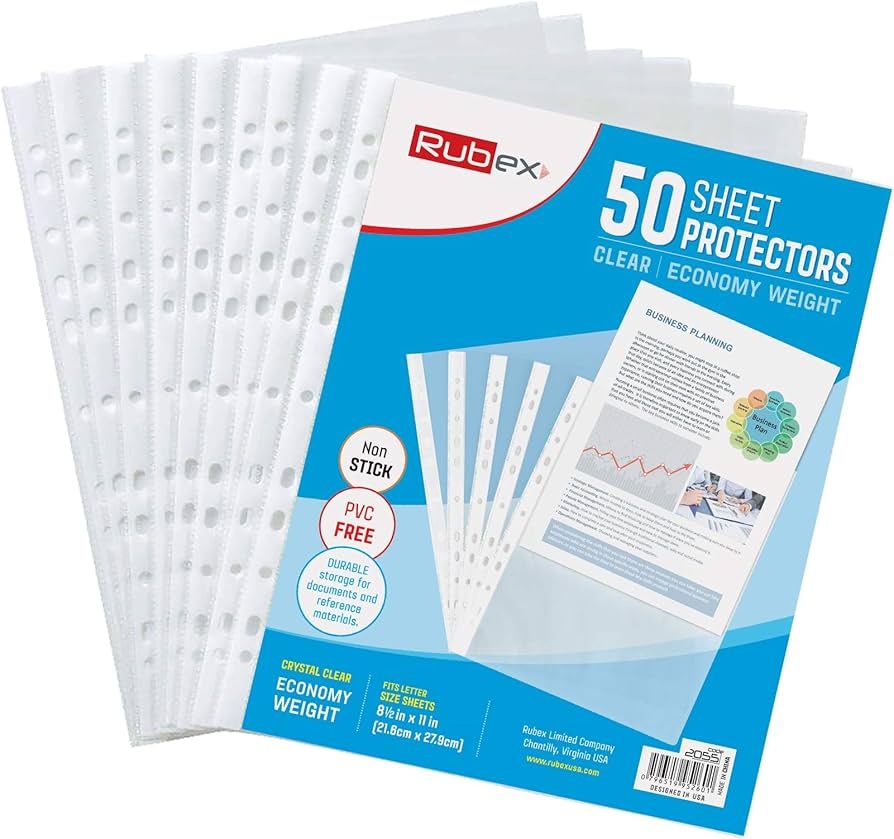 plastic page protectors