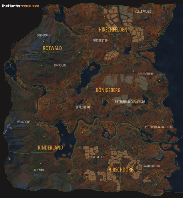 hunter call of the wild map