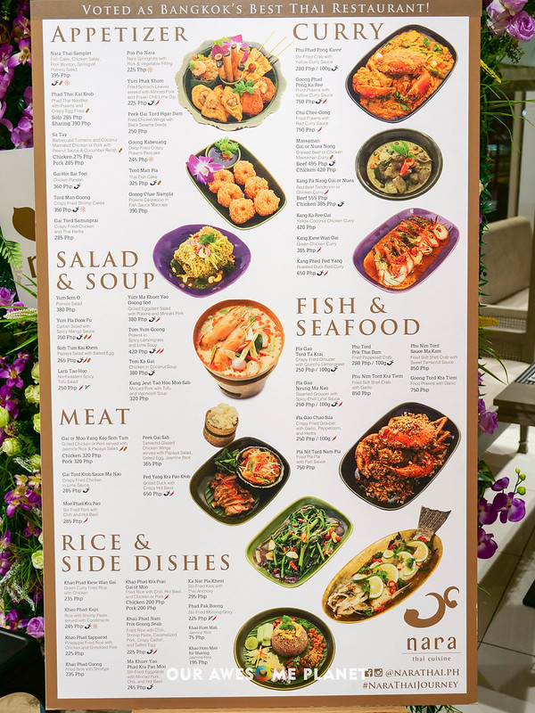 narai thai restaurant menu
