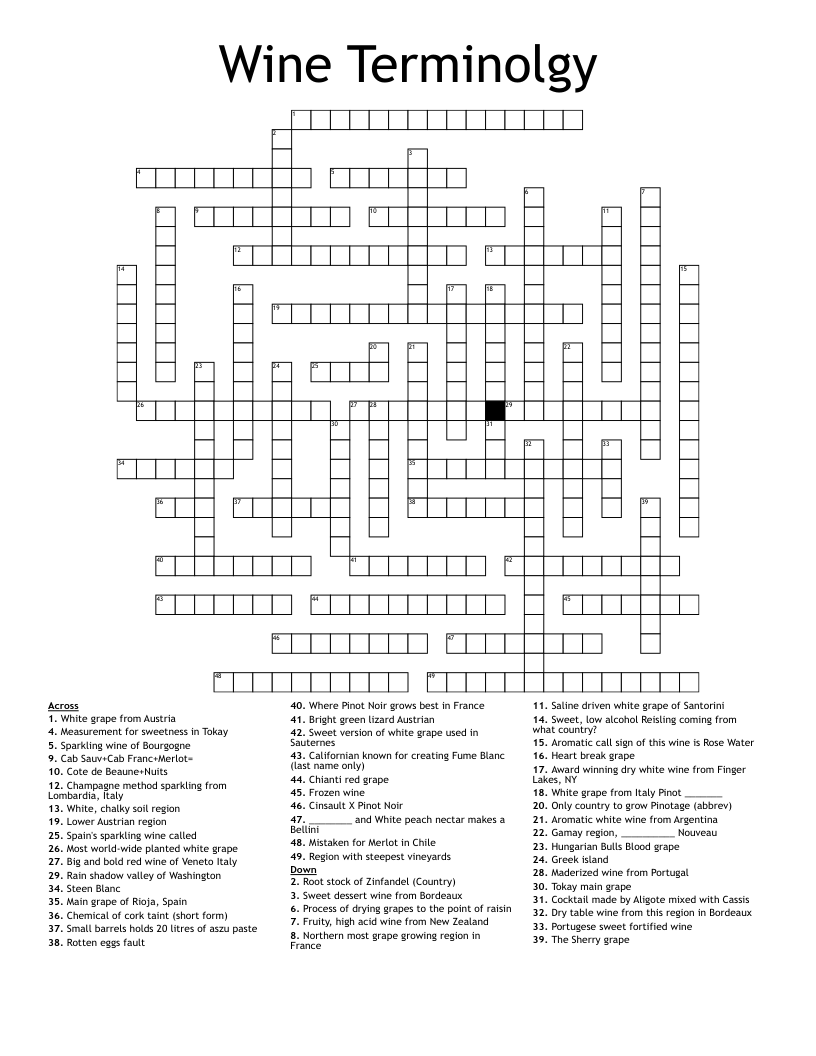 dessert wine crossword clue