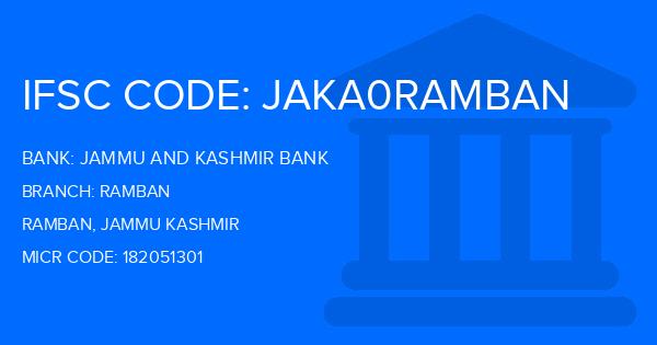 ifsc code jk bank ramban