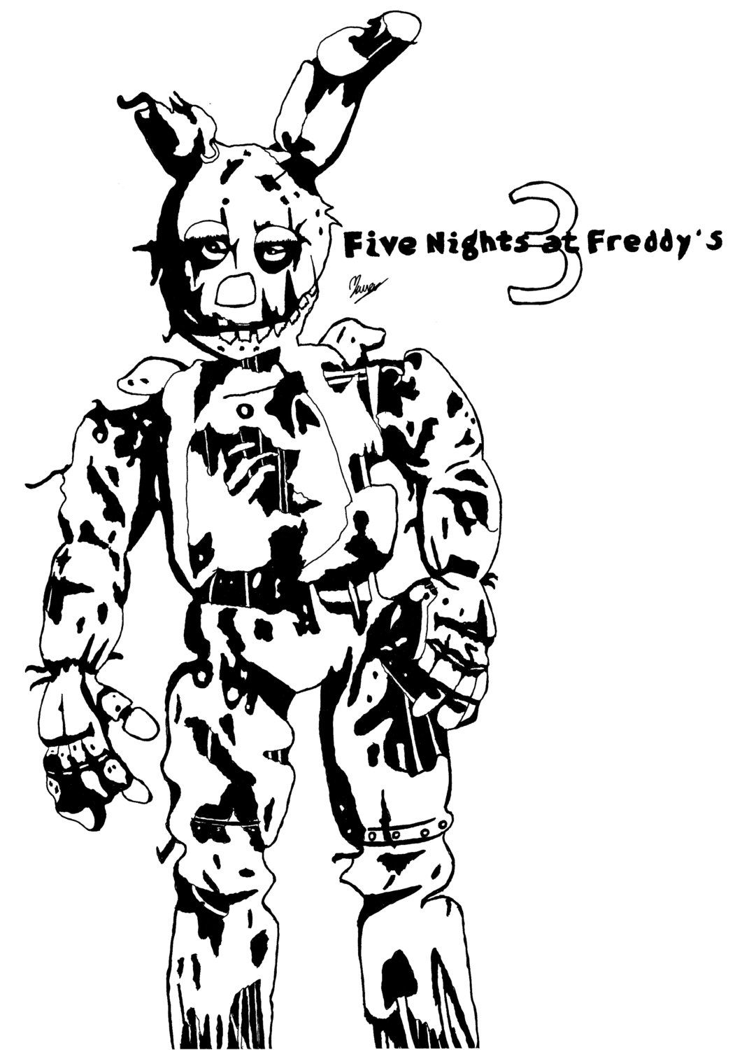 springtrap five nights at freddys coloring pages