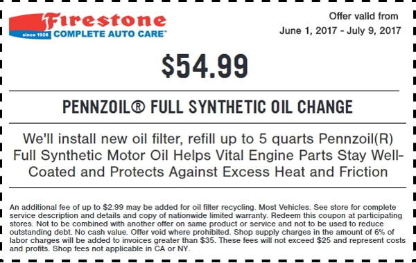 firestone oil change price