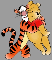 pooh and tigger hugging
