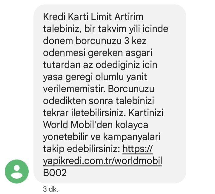 garanti limit arttırma olumsuz