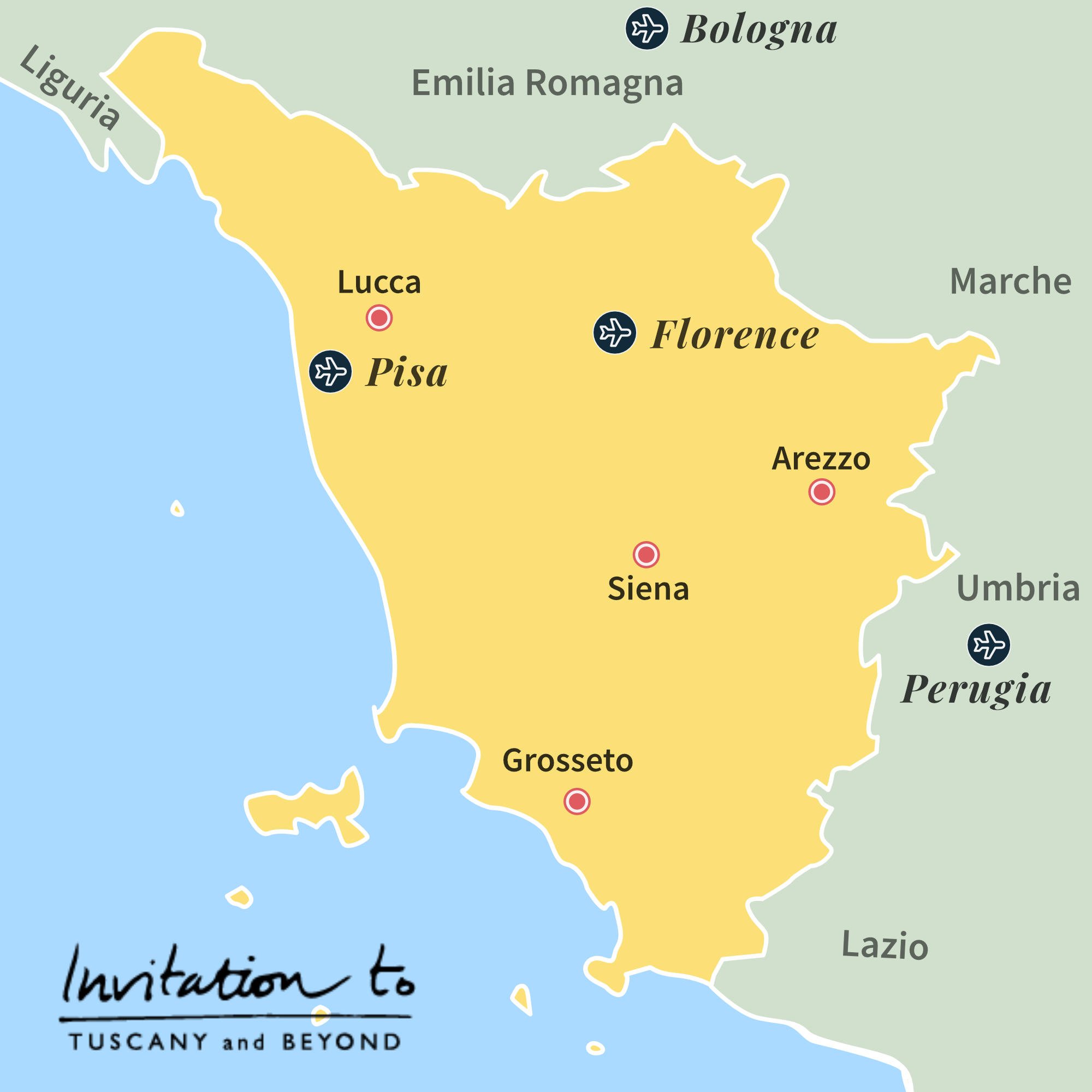 closest airport tuscany