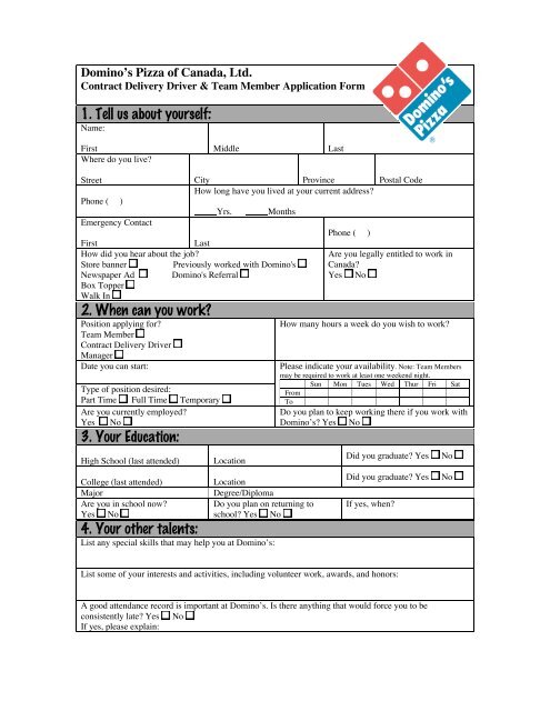 dominos job apply