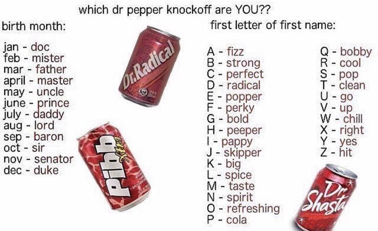 dr pepper knockoff names